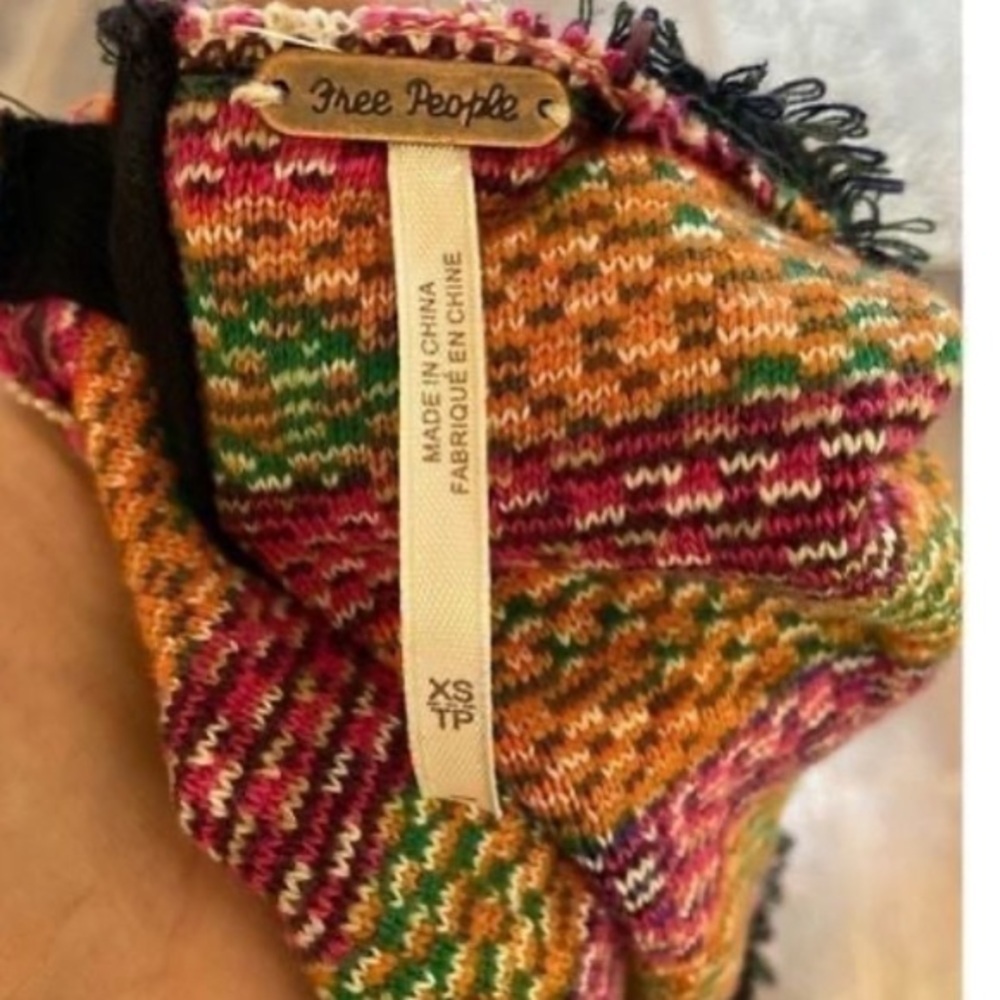 Free People Colorful Knit mini dress sleeveless XS NWT - Picture 6 of 8